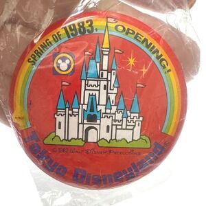 Vintage Tokyo Disneyland pin Button Spring 1983 Opening Walt Disney Pin 1982